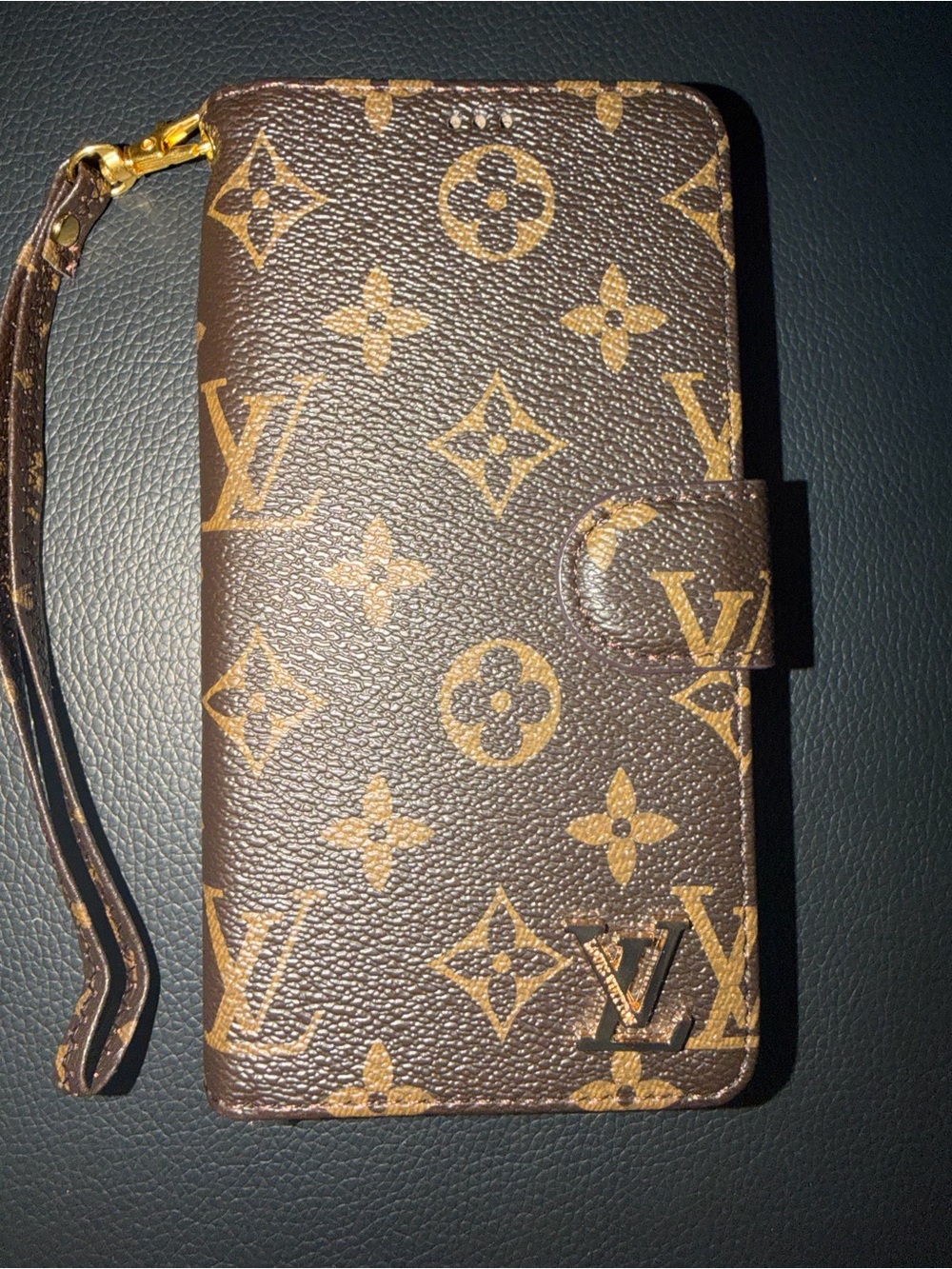 Louis Vuitton Brown Monogram Wristlet Phone Wallet  iPhone 17 pro max